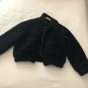 Urban Outfitters Cropped Teddy Jacket